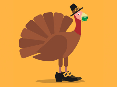 Gobble Gobble black friday cyber monday illustration pilgrims thanksgiving turkey