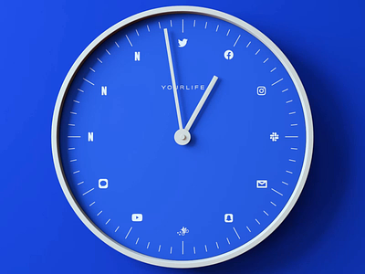 Modern living 3d apps blue c4d clock illustration motion redshift screen time time