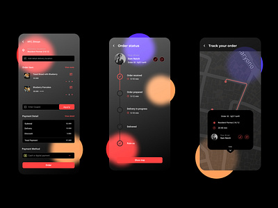 Get Food - Delivery Food App Detail Part 3 2d app dailyui darkmode design food and drink food app minimal mockup typography ui ux vector