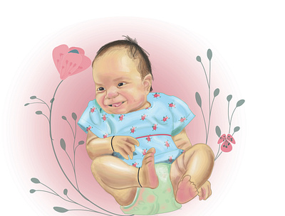 portrait of a baby design digital art digital painting illustration illustrator portrait portrait art vector