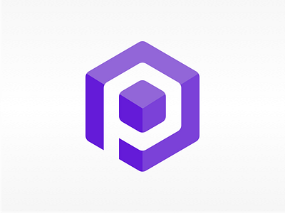 Blockchain Logo "P" bitcoin blockchain brand crypto cube icon logo logotype node p