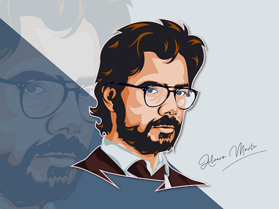 Alvaro Morte । The Professor । illustration 3d alvaro morte alvaro morte art character design fixtion character flatdesign icon illustration illustrator logo money money heist professor speedart vector vector illustration