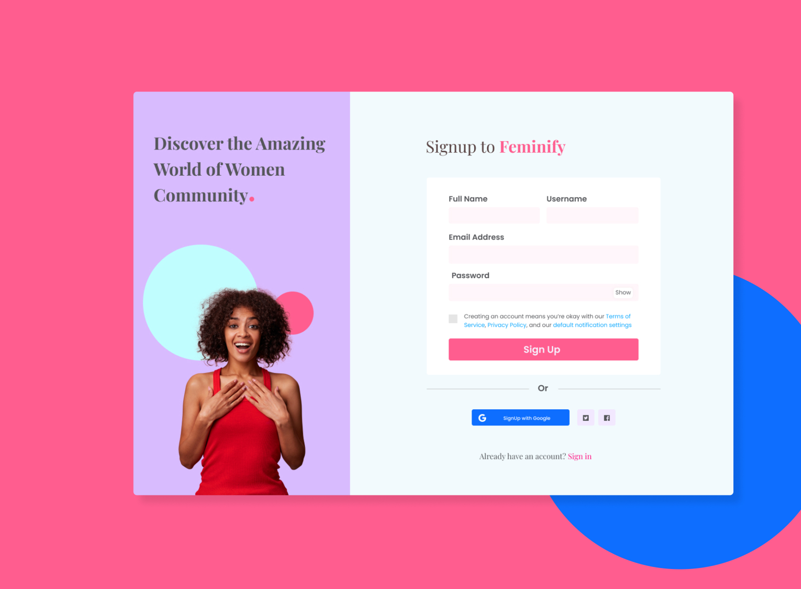 Sign up page by Akinola Alonge on Dribbble