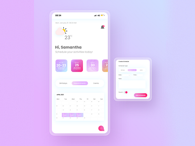 UI Screen for Schedule App app branding design illustration logo ui ui design uidesign uiux ux uxdesign uxui