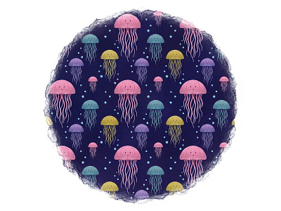 Jellyfish art characterdesign colourful colourful design design digital art illustration jellyfish ocean pattern pattern design pencil drawing repeat pattern sea wildlife