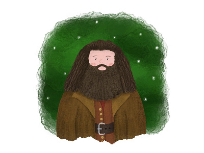 Hagrid art character characterdesign design digital art hagrid hand drawn harrypotter illustration pencil drawing watercolour