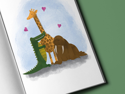 Commissioned Book Illustration art bespoke book book illustration character characterdesign commission crocodile design digital art giraffe illustration pencil drawing walrus watercolour
