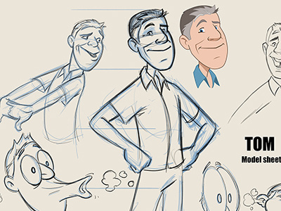 Animated Tom Bergeron model sheet