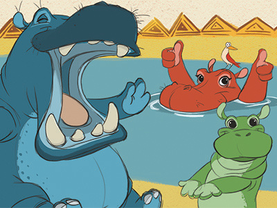 Hippos illustration