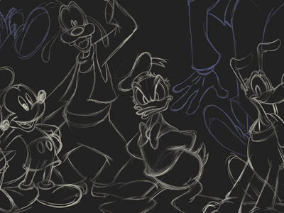 Disney chalk drawing illustration