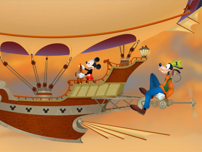 Disneyland Explorer iPad APP Menu animation illustration