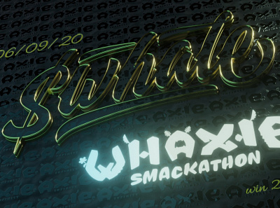 banner 3d art b3d banner crypto design hackathon typo typography whalecommunity