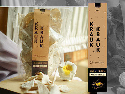 Krauk Krauk brown chips design food packaging design snacks sticker
