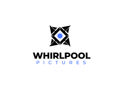 Whirpool Pictures Logo black blue boats camera film production lens logo logo design pictures whirlpool