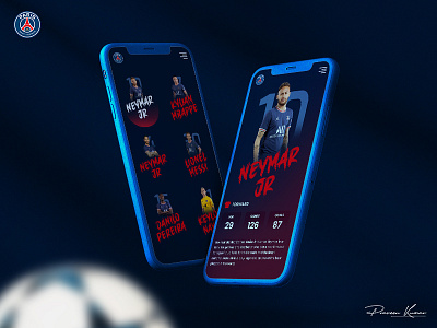 PSG Mobile App Concept 2021 adobe appdesign dark football interface messi mobileapp neymar psg ui uiux ux xd