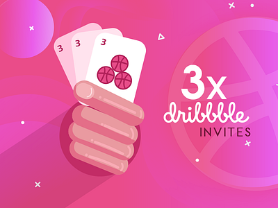 3 Dribbble invites 2018 cards dribbble ball giveaway invite invite friends invite giveaway playing cards shoutout