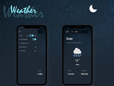 Weather App adobe xd adobexd app app design application design ui uiux ux