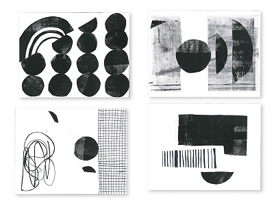Black and White black and white collage ink shapes