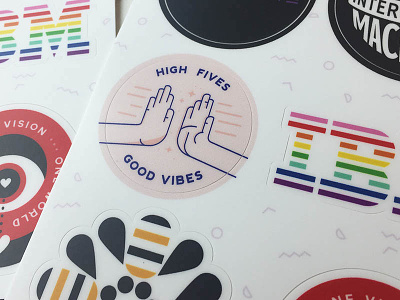 High Fives ~ Good Vibes highfive illustration millennial pink sticker vibes