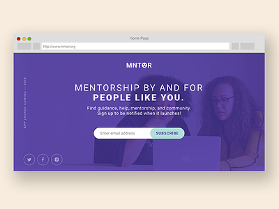 MNTOR Splash page mentorship splash web app