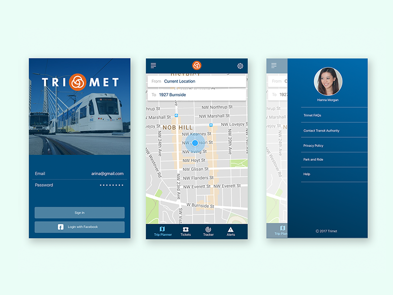 Trimet public transportation wayfinding app