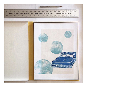 Print exchange Print bed blue lino lino print poster printmaking sleep
