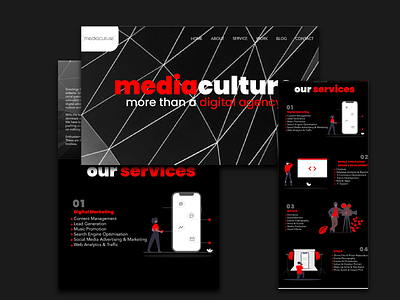 Web Design Idea for Digital Agency Dark Theme Inspiration