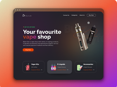 Vape/Pod Web Design in Figma