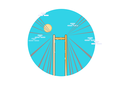 Kolkata bridge bridges design figmadesign flyover hooglybridge illustration kolkata landmark logo minimal minimalist ui vector