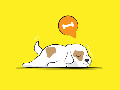 Sweet Dreams! adobe illustrator design dog dog illustration doggo illustration illustrations minimalist sleep sleepyhead ui
