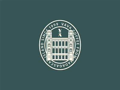 Vava Coffee badge branding design flat graphic design identity illustration logo mark type vintage