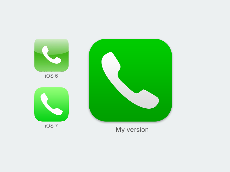 iOS 7 Phone Icon by Alex Sadeck on Dribbble