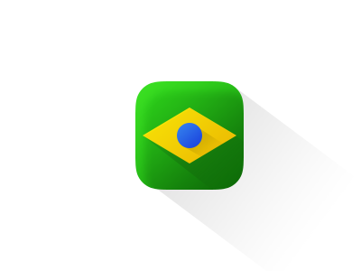 Brazil Flag flag flat icon ios7 shadow