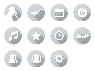 Music App Icons album app artist favorite genre icons music recent sd settings shared year