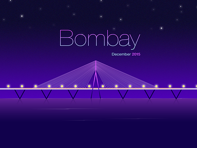Bombay City Sealink bombay bridge gradient illustration india night