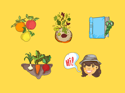Illustrations for a Gardening App gardening growing icon illustrations social