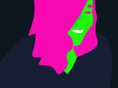 Onthedot Person 1 colors digital face green illustration neon pink