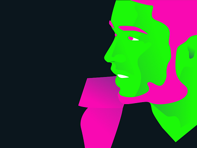 Onthedot Person 2 colors digital face green illustration neon person pink