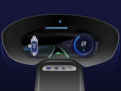Electric Car Dashboard Concept automotive car dashboard design electric interface speed ui ux vehicle
