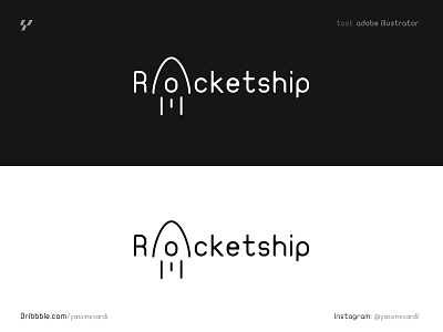Rocketship logo design design graphicdesign illustrator logo logo black and white logo mark logodesign