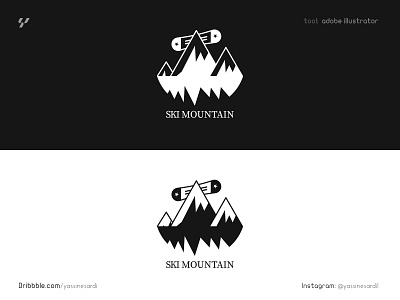 SKI MOUNTAIN LOGO dailylogochallenge design graphicdesign ideas illustrator logo logo black and white logo mark logodesign logotype mountain ski ski mountain