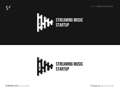 Streaming Music Startup Logo design graphicdesign illustrator logo logo black and white logo mark logodesign logotype music player