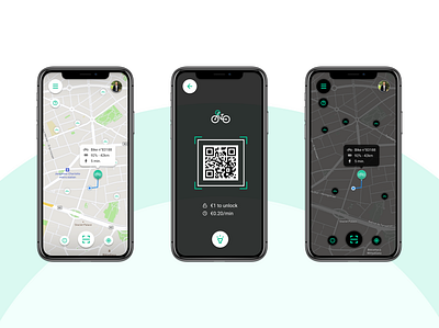 Bike Sharing App - Figma app bike bikes booking dailyui design electric bike figma location map mobile mobility rent sharing statistics tracking transport transportation