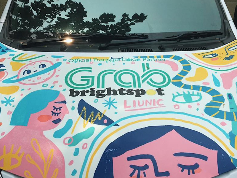 Illustration for GRAB #grabtheartcar artwork sticker carillustration illustration