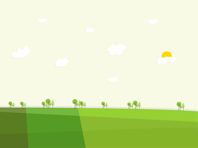 Country side.. ai bright clouds country side crops feild field flat graphic green illustration illustrator landscape layout sky sun sunny trees vector yellow