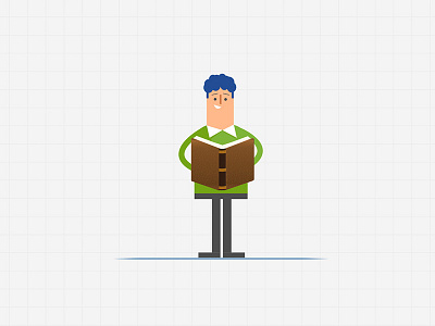 Book .. character design flat illustration illustrator man vector