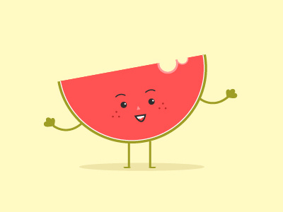 Beat The Heat!! ai character flat fruit graphic illustration vector watermelon
