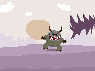 Monster! ai character devil flat graphic illustration monster scary story vector