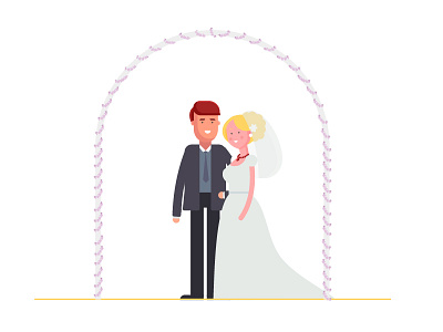 Alter wedding! ai character flat illustration vector