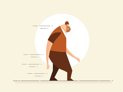 Walk..... graphic huge character illustrator line shadow vector walk